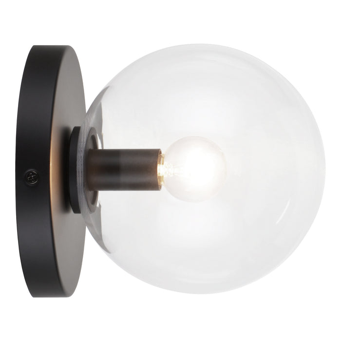 Matteo Lighting WX06001BKCL One Light Wall Sconce/Ceiling Mount, Black