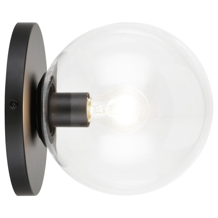 Matteo Lighting WX06011BKCL One Light Wall Sconce/Ceiling Mount, Black