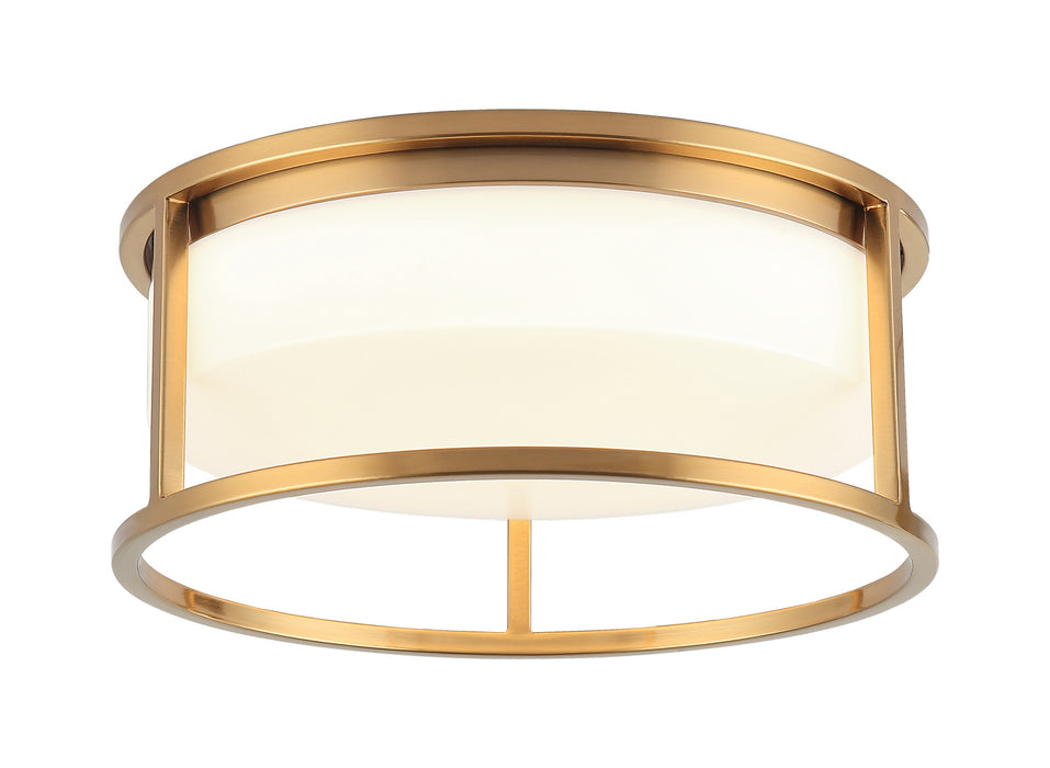 Matteo Lighting M15002AG Two Light Ceiling Mount, Aged Gold Brass