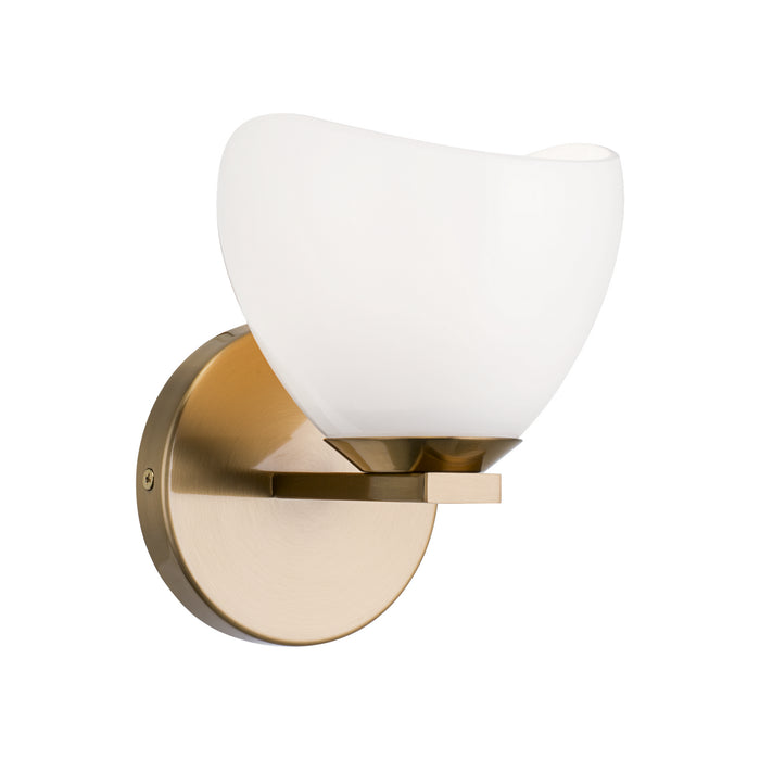Matteo Lighting S04201AGOP One Light Vanity, Aged Gold Brass