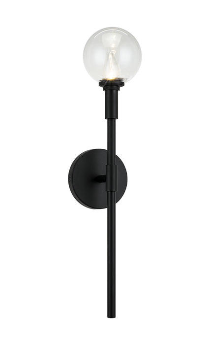 Matteo Lighting W64801BKCL One Light Wall Sconce, Black
