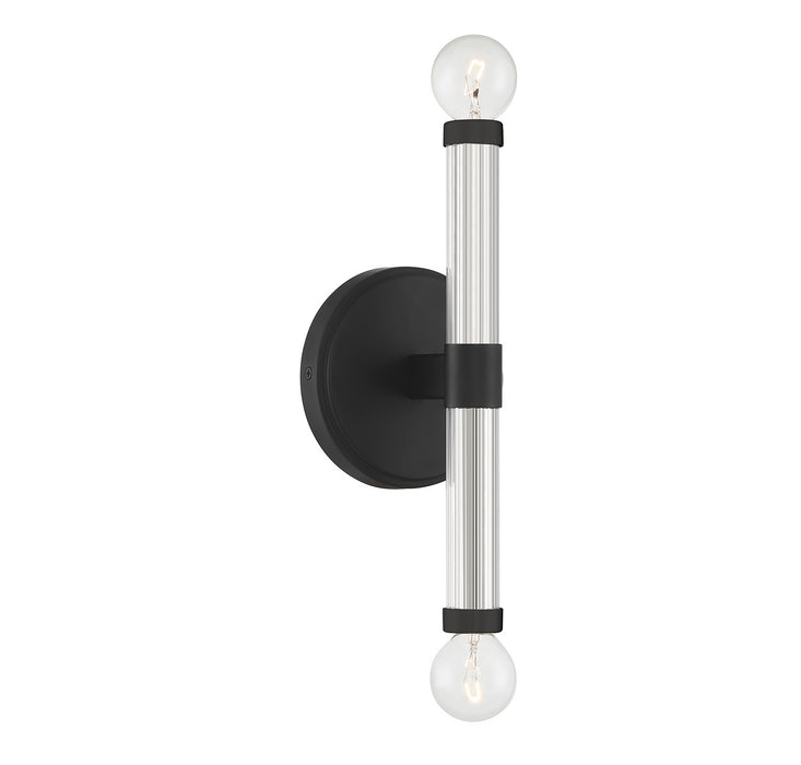 Lighting One E V6-L9-6733-2-89 Two Light Wall Sconce, Matte Black