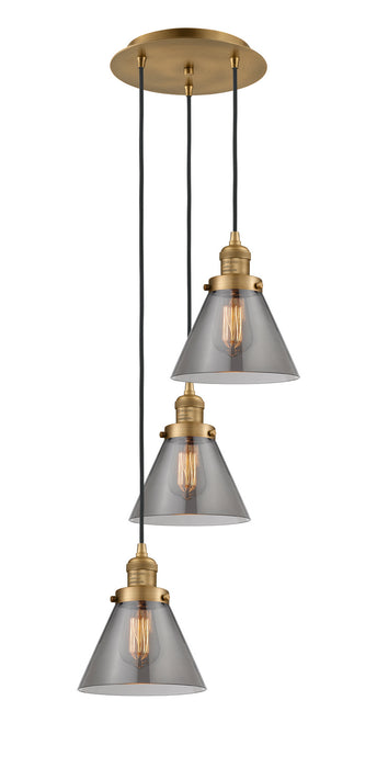 Innovations 113F-3P-BB-G43 Three Light Pendant, Brushed Brass