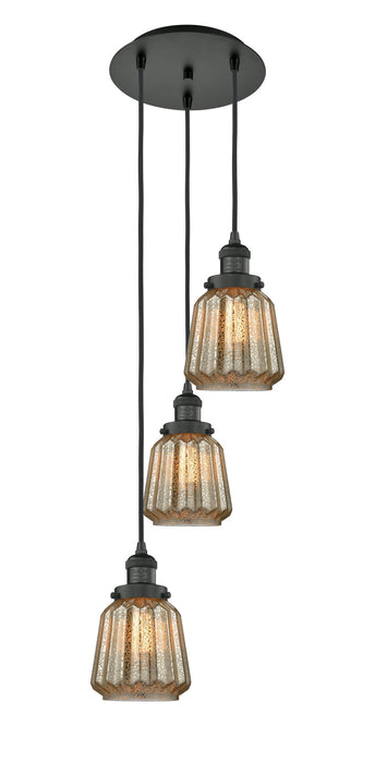 Innovations 113F-3P-BK-G146 Three Light Pendant, Matte Black