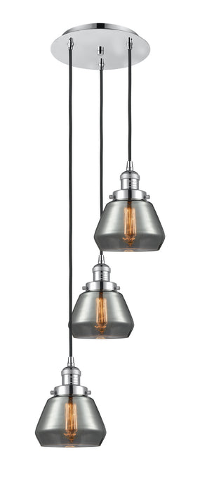 Innovations 113F-3P-PC-G173 Three Light Pendant, Polished Chrome