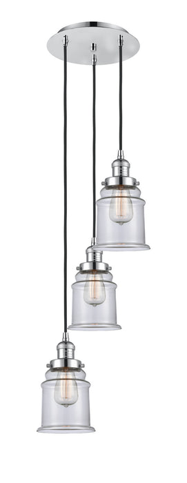 Innovations 113F-3P-PC-G182 Three Light Pendant, Polished Chrome