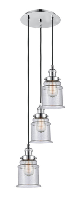 Innovations 113F-3P-PC-G184 Three Light Pendant, Polished Chrome