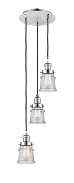 Innovations 113F-3P-PC-G184S Three Light Pendant, Polished Chrome