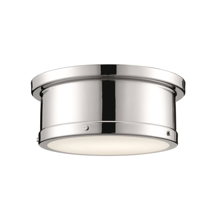 Kichler 52540PN Two Light Flush Mount, Polished Nickel