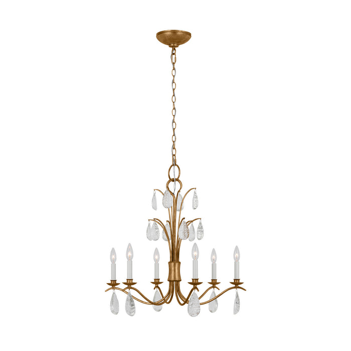 Visual Comfort Studio CC1616ADB Six Light Chandelier, Antique Gild