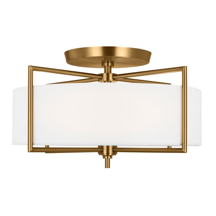 Visual Comfort Studio CF1113BBS Three Light Semi-Flush Mount, Burnished Brass