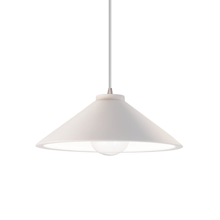 Justice Designs CER-6240-BIS-NCKL-WTCD One Light Pendant, Bisque