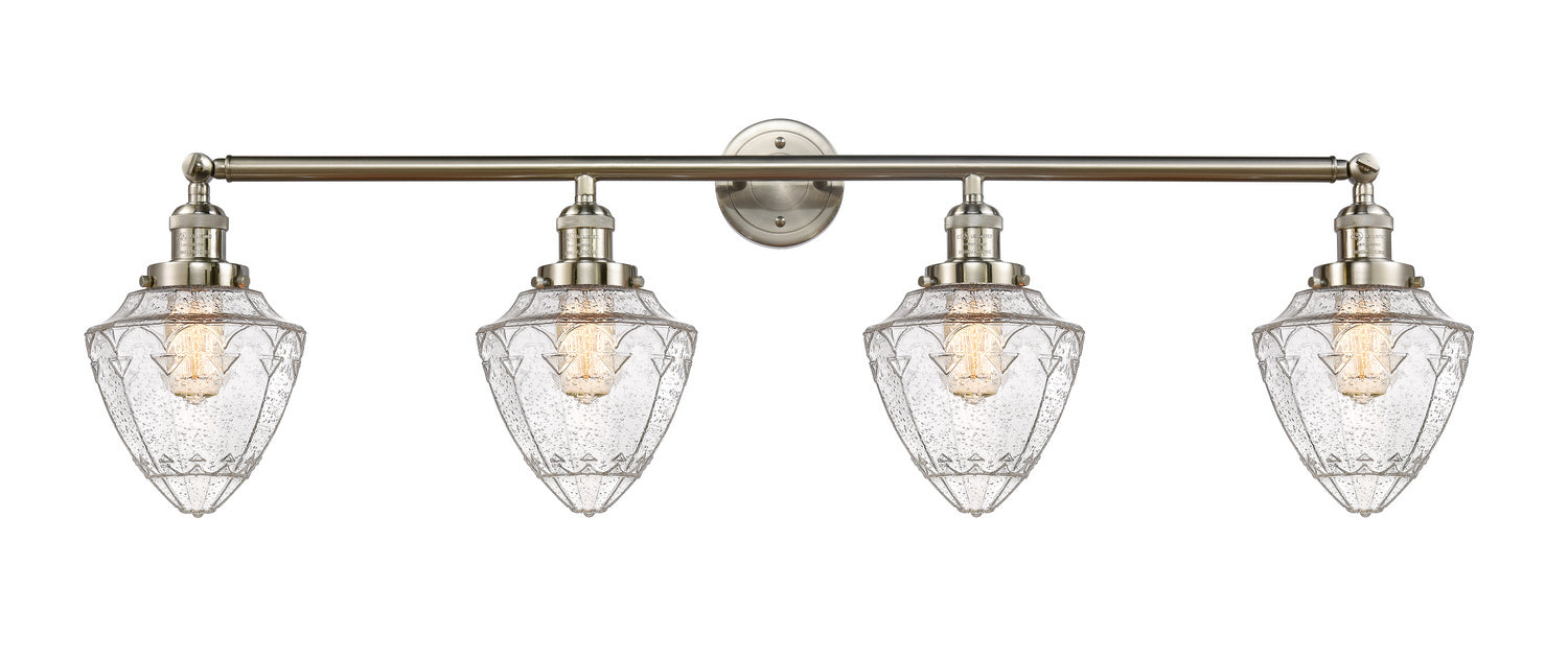 Innovations 215-SN-G664-7 Four Light Bath Vanity, Brushed Satin Nickel