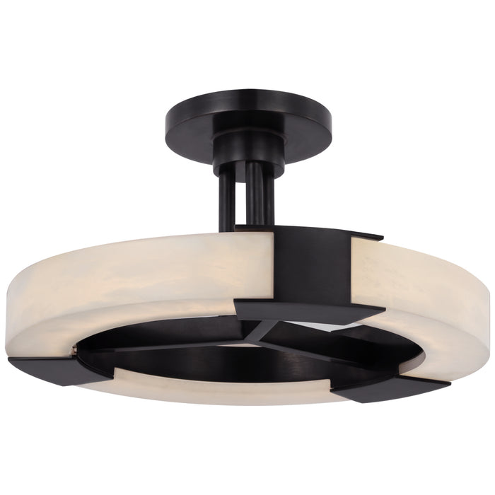 Visual Comfort Signature KW 4142BZ/ALB LED Semi-Flush Mount, Bronze and Alabaster