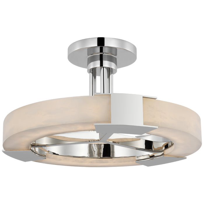Visual Comfort Signature KW 4142PN/ALB LED Semi-Flush Mount, Polished Nickel and Alabaster