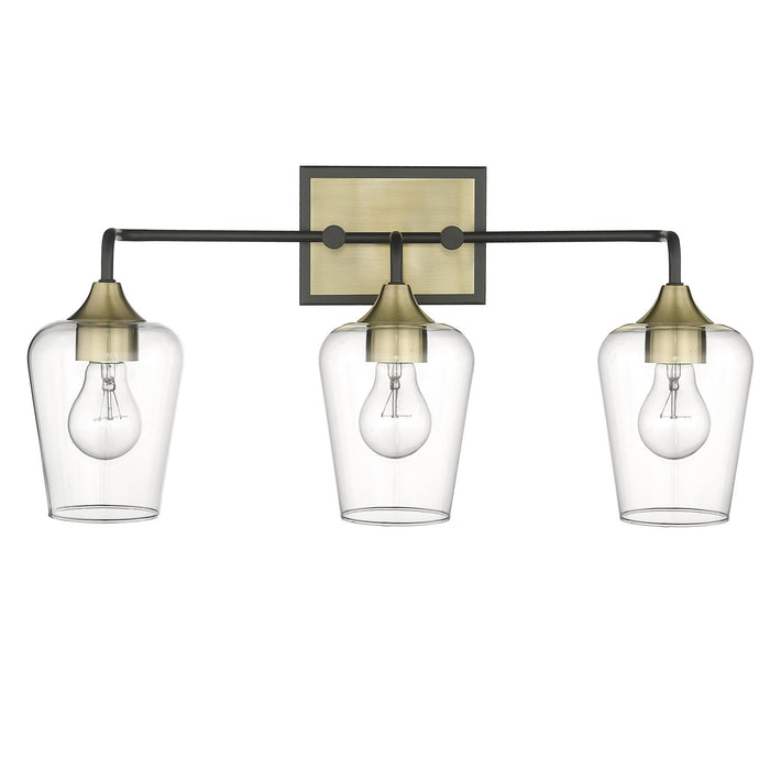 Acclaim Lighting IN40082BK Three Light Vanity, Antique Brass and Black