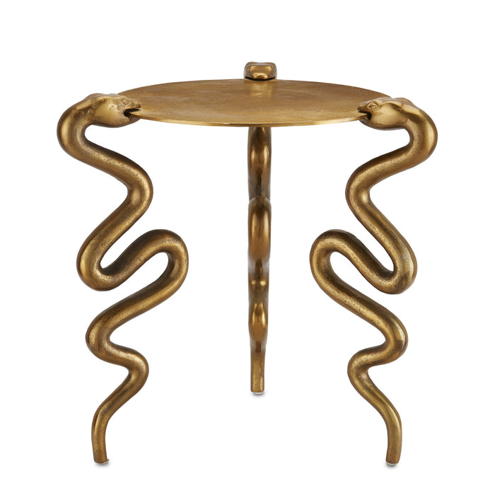 Currey and Company 4000-0140 Accent Table, Antique Brass