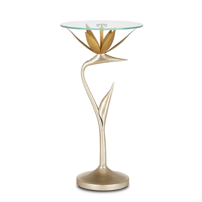 Currey and Company 4000-0147 Accent Table, Contemporary Silver Leaf/Contemporary Gold Leaf