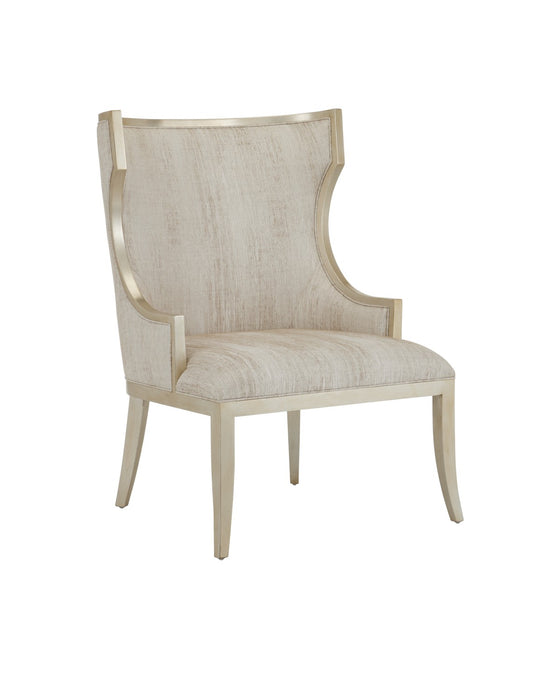 Currey and Company 7000-0642 Chair, Silver/Fresh File Linen