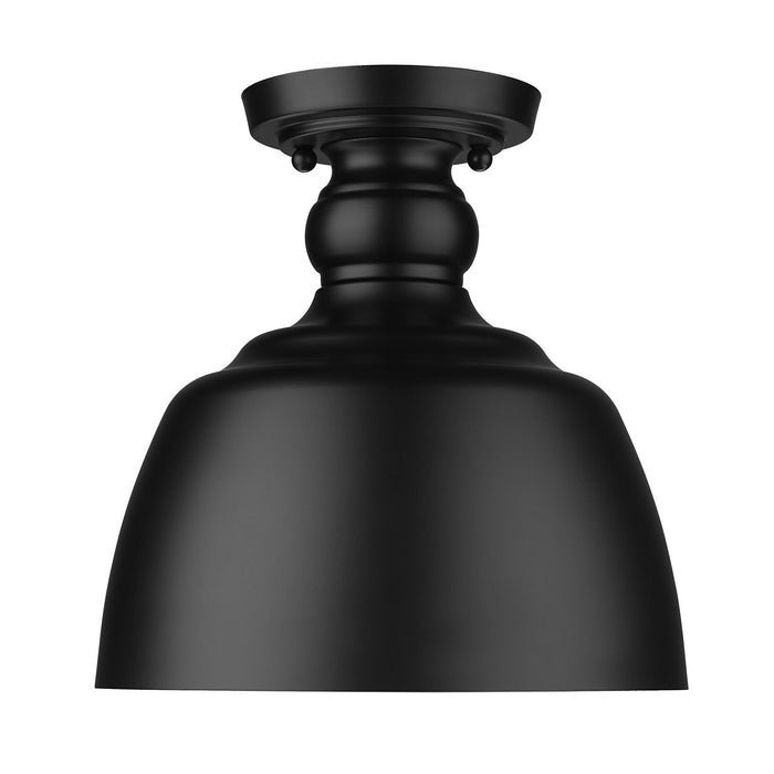 Golden 0316-FM BLK One Light Flush Mount, Matte Black