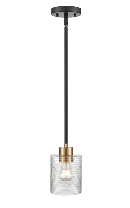 Millennium 9421-MB/MG One Light Mini Pendant, Matte Black Modern Gold