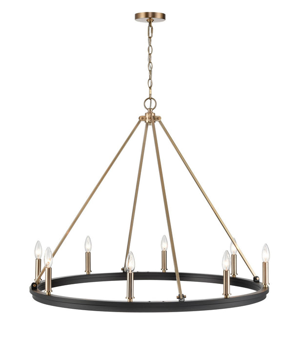 Millennium 9508-MB/MG Eight Light Chandelier, Matte Black Modern Gold