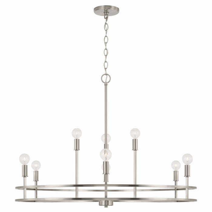 Capital Lighting 448791BN Nine Light Chandelier, Brushed Nickel