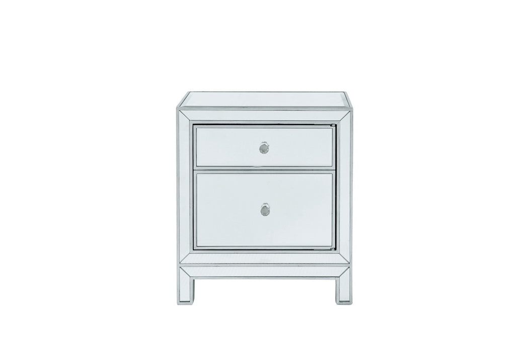 Elegant Lighting MF72016 Nightstand, Antique Silver
