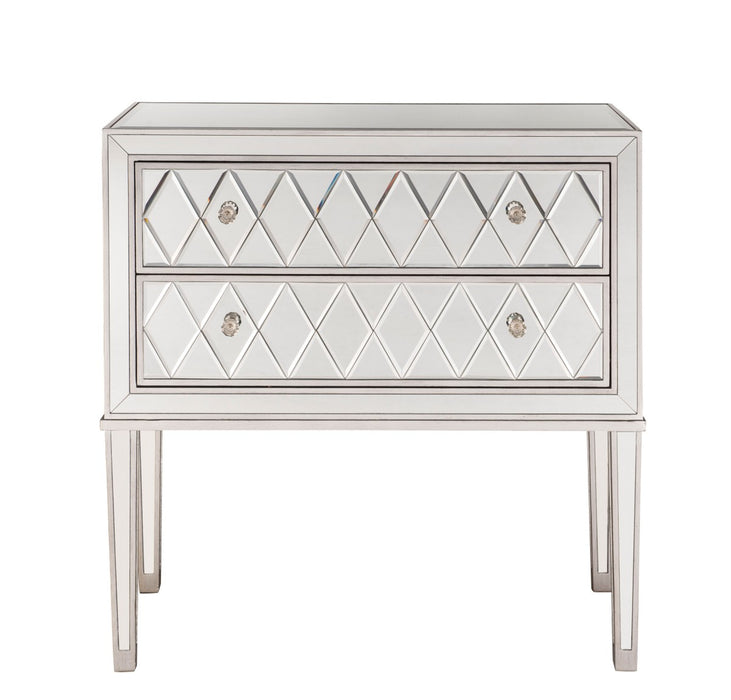 Elegant Lighting MF72045 Nightstand, Antique Silver
