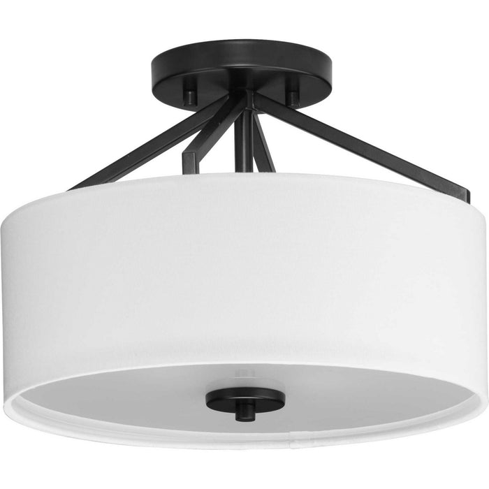 Progress Lighting P350239-31M Two Light Semi Flush Mount, Matte Black
