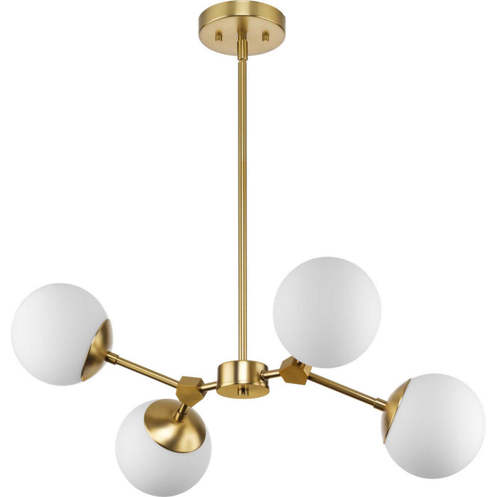 Progress Lighting P400307-109 Four Light Chandelier, Brushed Bronze