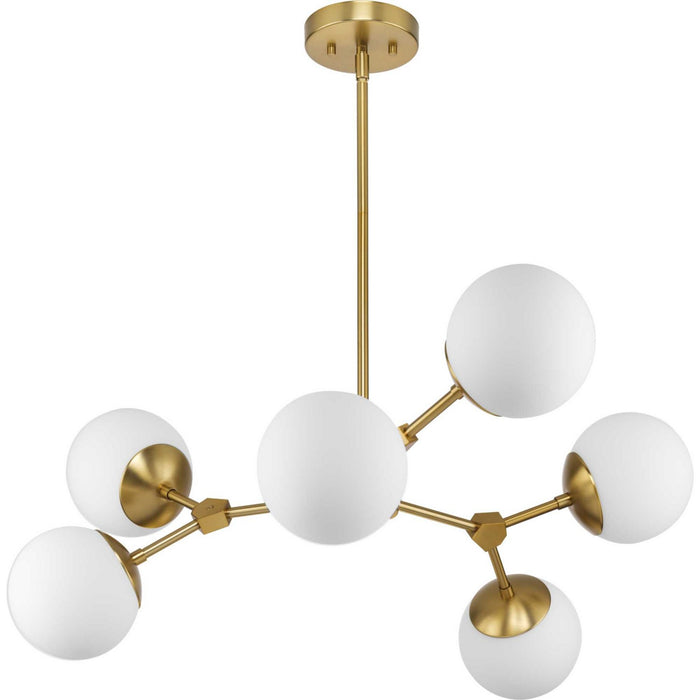 Progress Lighting P400308-109 Six Light Chandelier, Brushed Bronze