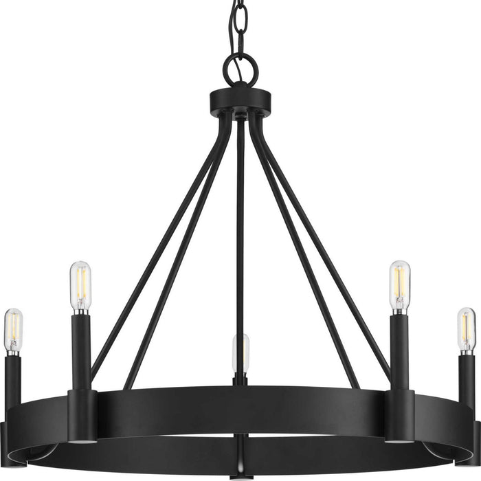 Progress Lighting P400318-31M Five Light Chandelier, Matte Black