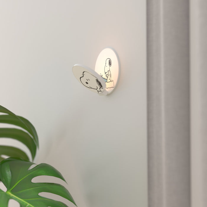 Koncept GRW-S-MWT-SN1-PI LED Wall Sconce, Matte White, Snoopy