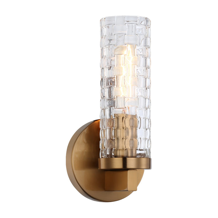 Matteo Lighting W32101AG One Light Wall Sconce, Aged Gold Brass