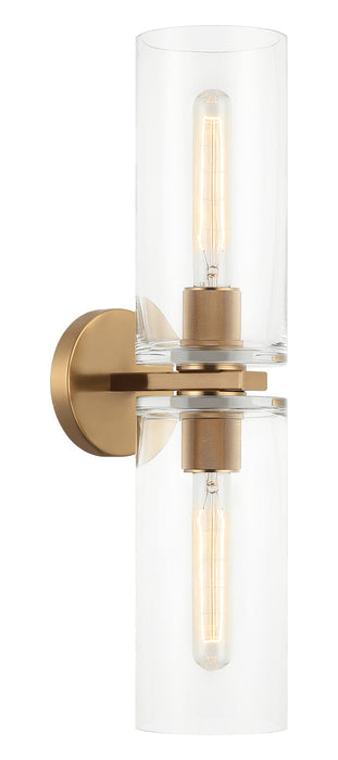Matteo Lighting W32512AG Two Light Wall Sconce, Aged Gold Brass