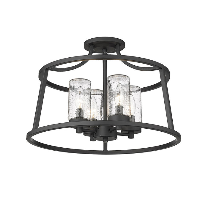 Millennium 4184-MB Four Light Semi Flush Mount, Matte Black