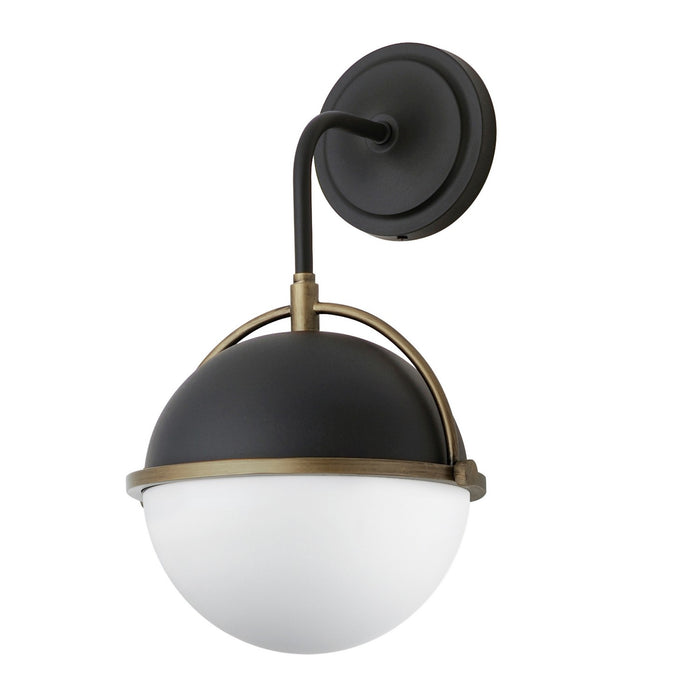 Maxim 12416SWBKWBR One Light Outdoor Wall Sconce, Black/Weathered Brass