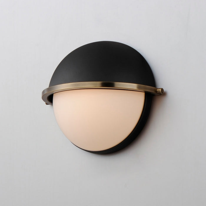 Maxim 12418SWBKWBR One Light Wall Sconce, Black/Weathered Brass