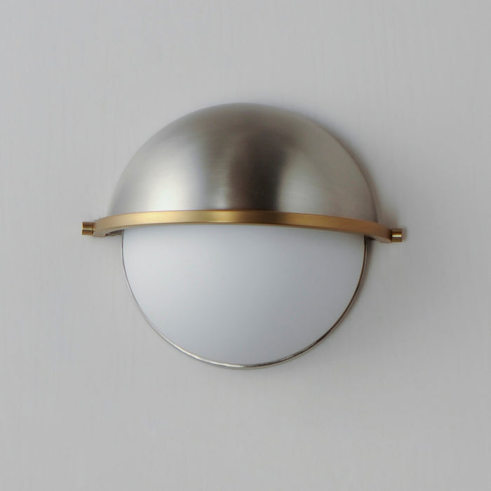 Maxim 12418SWSNSBR One Light Wall Sconce, Satin Nickel / Satin Brass