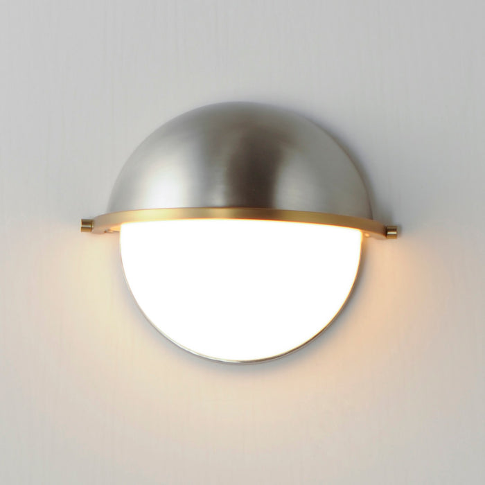 Maxim 12418SWSNSBR One Light Wall Sconce, Satin Nickel / Satin Brass