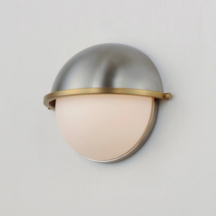 Maxim 12418SWSNSBR One Light Wall Sconce, Satin Nickel / Satin Brass