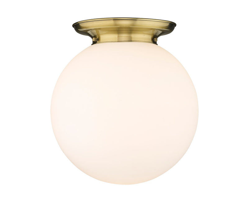 Innovations 221-1F-AB-G201-16 One Light Flush Mount, Antique Brass