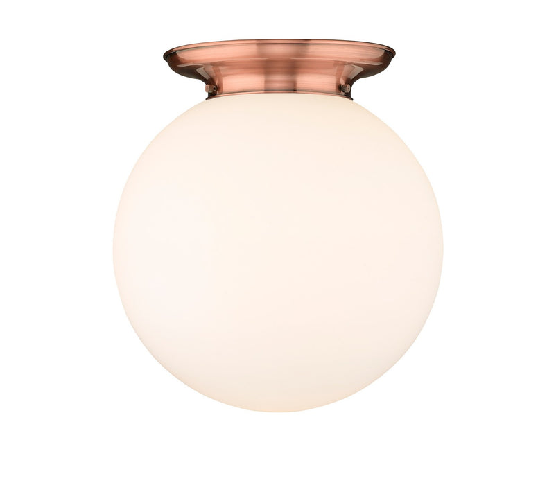 Innovations 221-1F-AC-G201-16 One Light Flush Mount, Antique Copper