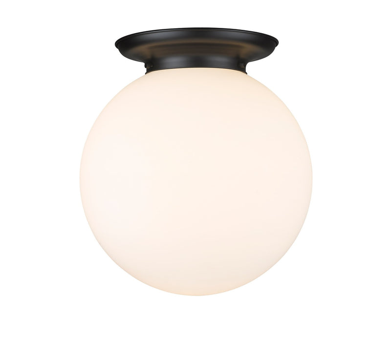 Innovations 221-1F-BK-G201-16 One Light Flush Mount, Matte Black