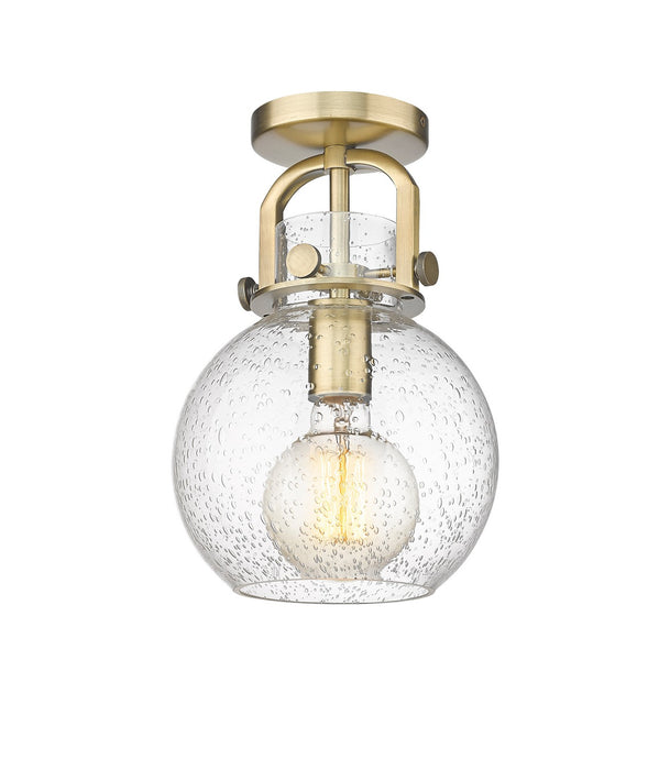 Innovations 410-1F-BB-G410-8SDY One Light Flush Mount, Brushed Brass