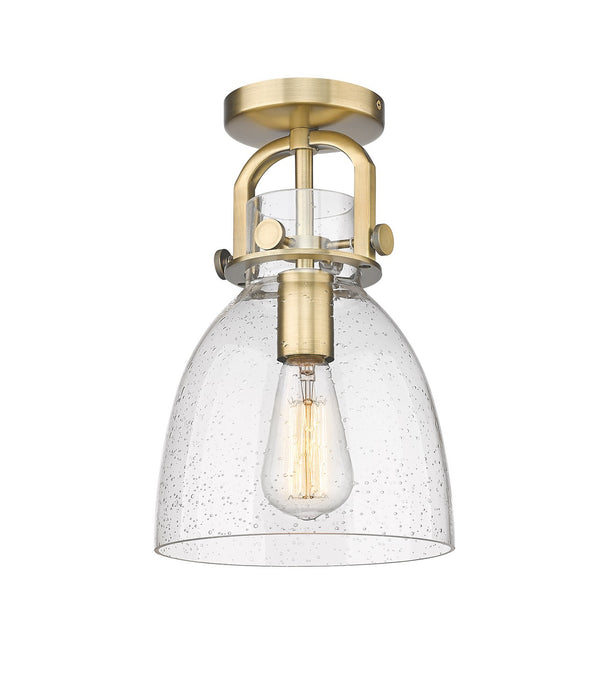 Innovations 410-1F-BB-G412-8SDY One Light Flush Mount, Brushed Brass
