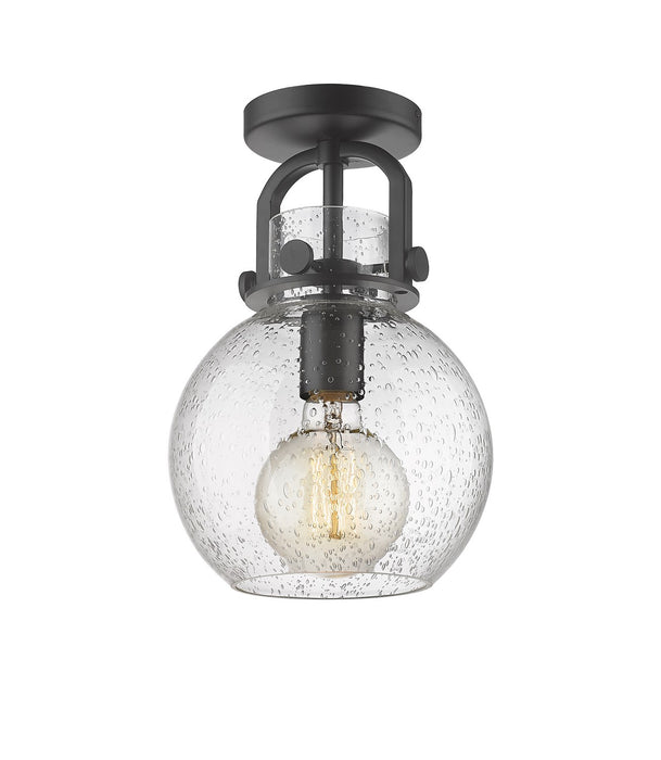 Innovations 410-1F-BK-G410-8SDY One Light Flush Mount, Matte Black