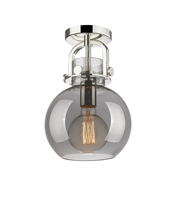 Innovations 410-1F-PN-G410-8SM One Light Flush Mount, Polished Nickel