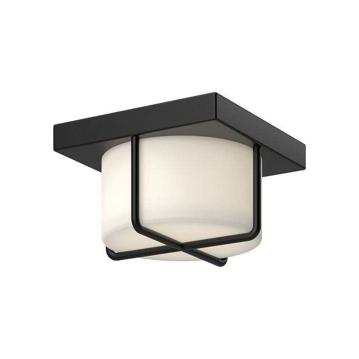 Kuzco Lighting FM45907-BK/OP LED Flush Mount, Black/Opal Glass
